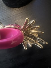 Betsey Johnson Hot Pink Owl Bracelet And Ring Set – Extremely Rare- G1