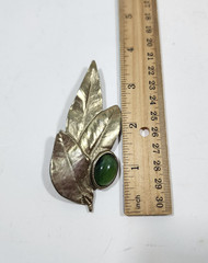Vintage Pisces Enrique Lopez Green Silver Leaves 3.5 inches Signed
