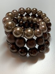 Vintage Taupe Brown Stretchy Bracelet One Size Fits All