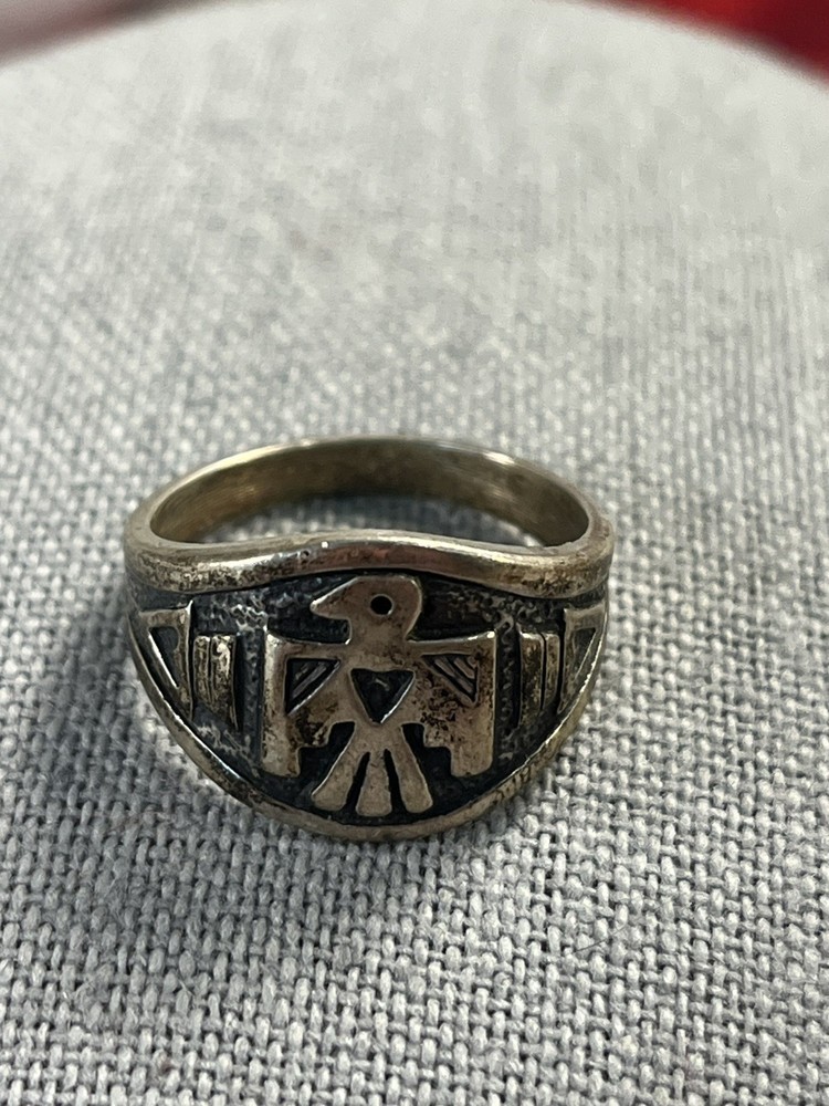 Vintage Bell Sterling Silver Thunderbird Signet Ring Sz 7 — 3014