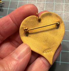 Vintage Museum of Modern Art MMA 1995 Red Heart Pin or Pendant 1985 Gold Detail