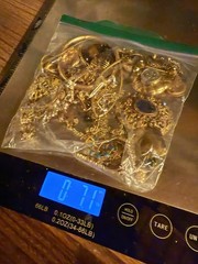 VTG Gold Plated Jewelry Lot Scrap 1/2 Lb Non Magnetic Victorian Rhinestone Grams