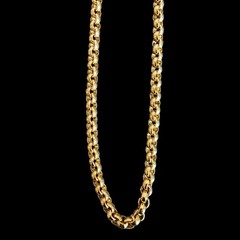 Vintage MONET Gold Tone Chunky Rolo Link Chain Necklace Classic Statement Runway