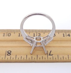 Vintage 1960’s Platinum 2 Tapered Baguette Engagement Ring Setting