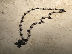 🏰 VINTAGE Garnet 925 STERLING SILVER CROSS Pattée Necklace MEDIEVAL GOTHIC 11g