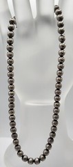 Antique Victorian W.R.C Sterling Silver Bead Ball Chain Collar Necklace 15.5″