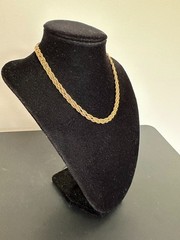 Vintage Marvella Signed Gold Tone Twisted Rope Chain Necklace 28″
