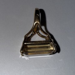 7.99 Grams UTC 14k Yellow Gold Natural Citrine Vintage XX Large Rectangle Ring