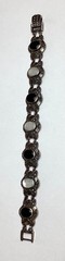 Vintage .925 Sterling Silver, Markasite & Onyx Mother of Pearl Bracelet