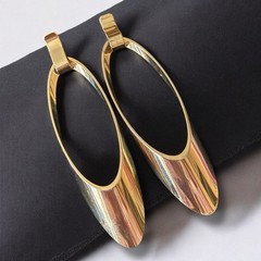 Large Earrings Vintage 1980s Oversized Gold Tone Sculptural Pierced