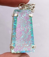 64.75 CT Fancy Natural Ammolite Opal Doublet 925 Silver Pendant EGL Gems 5ARA