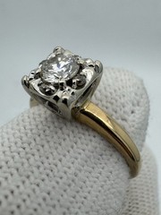 Original Vintage Antique 14k Gold Diamond Engagement Promise Estate Ring