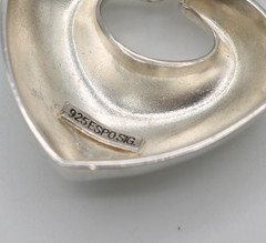Vintage Espo Sig Solid Sterling Magnet Hinge Clasp Heart Pendant 15.62g