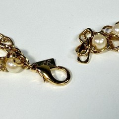 Vintage Lady Remington Faux Pearl Gold Tone Layered Chain Necklace 24” Statement