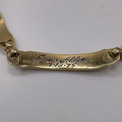 Vintage LaMode Karatclad Gold Tone Engraved Link Bracelet Barbara 1975 Good