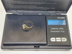 Vintage Art Deco BELAIS 18k Gold Filigree Delicate Ring Size 8