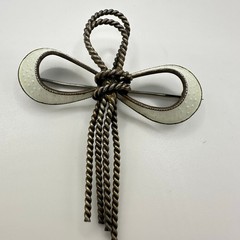 N. A. Jorgensen Norway 925 sterling silver white guilloche enamel bow brooch