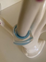 Vintage Y2K Clear Lucite Dome Ring Chunky Aqua Blue Floating Glitter Bubble Ring