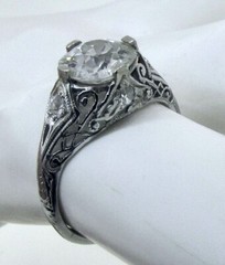 Antique 1920’s Art Deco Platinum Diamond Engagement Ring **1.70 CARATS**