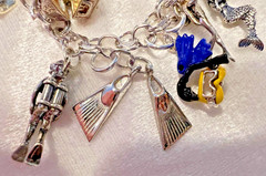 Vintage Sterling Silver Summer Ocean Sea Water Sports, Scuba Divers, Pirates!