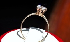 10k yellow gold engagement ring 0.90ct cubic zirconia size 7 solitaire 1.50gr