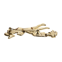 Vintage Signed AJC Gold Tone Woman Shopping Spree Gold Tone Brooch – 3.5 Inches