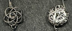 Vintage NY Signed Glass Beaded 38” Necklace – Silver Tone – Cable Chain