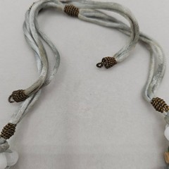Vintage Folk Art Pottery Mug Bead Necklace Ceramic Tankard Bib Statement Boho