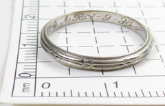 Antique Art Deco Wedding Band 14K White Gold Ring Size 6 UK-L1/2 2.21MM Width