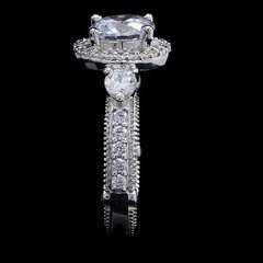 1.35Ct White Round Cut Simulated Diamond Antique Style Art Deco 925 Silver Ring