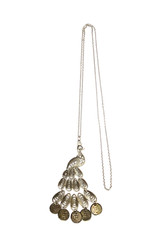 Vtg 80s Silver Tone Stunning Peacock Necklace, Bird, Animal, Work, Office,Boho