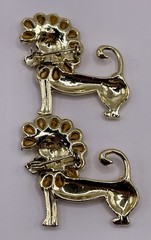 Lion Floral Mane Brooch Pin Fashion Jewlery Gold Vintage Style 1.25″Lot Of 2