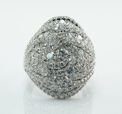 Diamond Ring 14K White Gold Cluster Cocktail 3.00ct TDW VJ