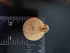 VTG 80s Statement Carol Lee Romanesque Coin clip on earrings Brushed Gold
