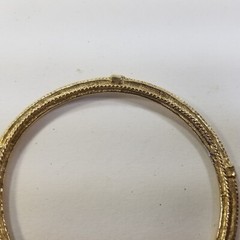 Vintage Gold Tone Solid Textured Nautical Bangle Bracelet