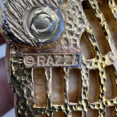 Vintage Lucca Razza Necklace Gold Tone Owl Heavy 20” READ