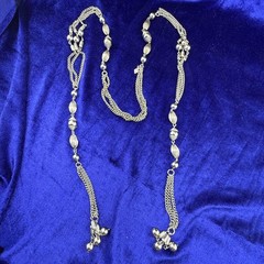 Vintage Sarah Coventry Lariat Necklace Silver Tone 36”