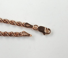 Vintage Solid 14K Rose Gold Chain Twist Rope 22″ Long Jewelry 2mm Wide 3.3 grams