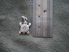 Small Southwestern Turtle Vintage Double Sided Sterling Silver Bracelet Charm