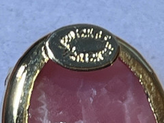 Vintage 1/20 12K Gold Filled Brooch & Oval Rhodochrosite 3/4″ L Gold Stem & Leaf