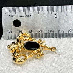 Vintage Brooch Lot Coro Coin Avon Filigree Sterling Enamel Earrings Black Gold