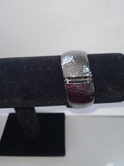 Gun Metal Hammered Cuff Bracelet Open Wide Boho Retro WOMEN Jewelry