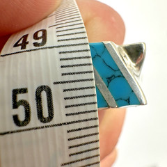 Vtg Taxco 925 Sterling Mens Turquoise Inlay Ring Signed Sz 11.75 Modernist 13.1g
