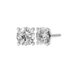Round Lab Grown Diamond Stud Earrings 14K Gold Solitaire Everyday Fine Jewelry