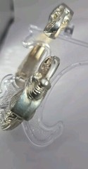 Silver Two Kissing ELEPHANT Heads Clamper Hinged Bracelet (SKU# 1923) BEAUTIFUL!