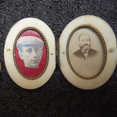 Antique Victorian Edwardian Polished Pocket Locket Matching 0.925 Earrings