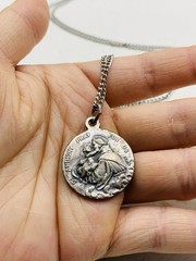 Vintage Saint Anthony Pray For Us St Christopher Protect Us 24” Necklace