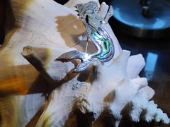 Vintage Sterling Silver Abalone Mermaid Pin