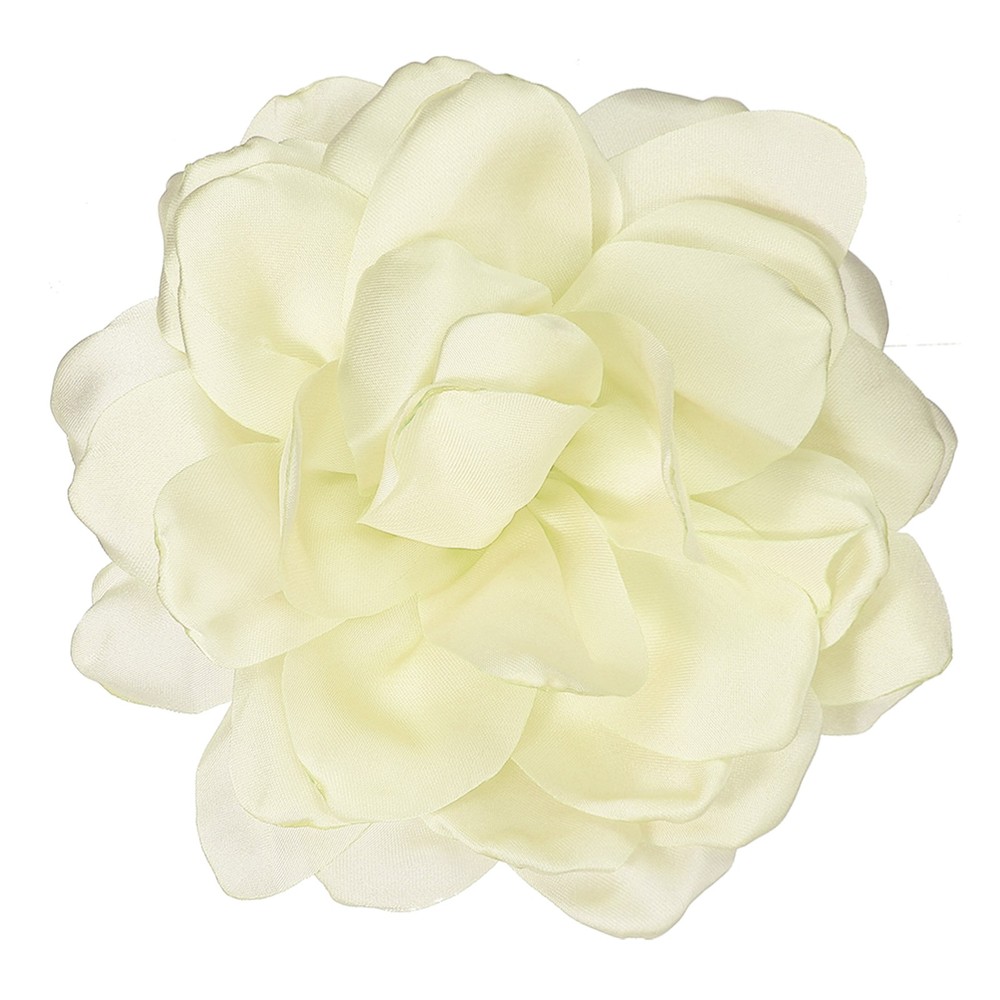 4.7″ Silk Satin Flower Brooch Pin Large Peony Floral Lapel Pin Beige