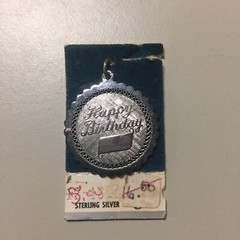 Vintage 1960s Griffith Sterling Happy Birthday Charm NOS